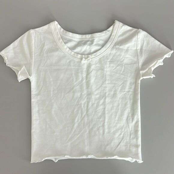 New Rumored Fitted White Cropped T-shirt Size XS - Picture 1 of 4